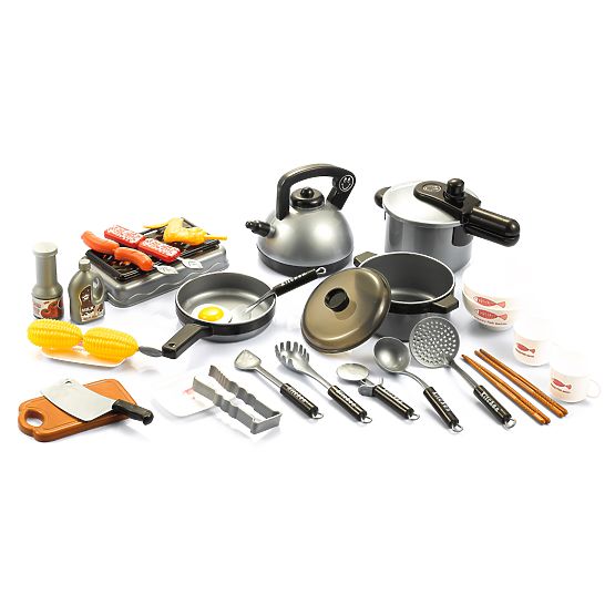 Mini cuisine avec casseroles et accessoires de cuisine pour enfants