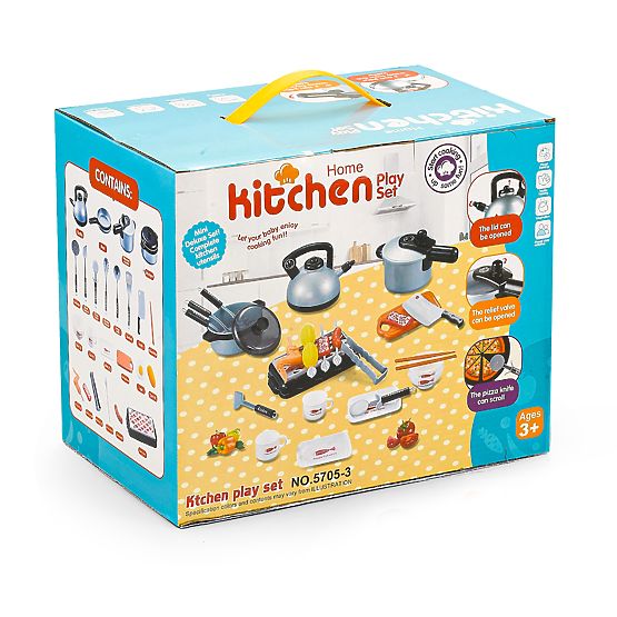 Mini cuisine avec casseroles et accessoires de cuisine pour enfants