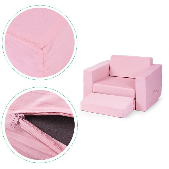 Fauteuil modulaire pour enfants DIY 8 coussins souples pliables - rose ECOTOYS