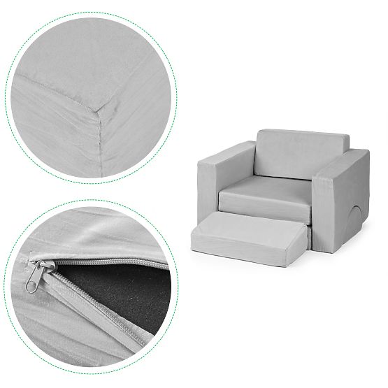 Fauteuil modulable pour enfants DIY 8 coussins souples pliables - gris ECOTOYS