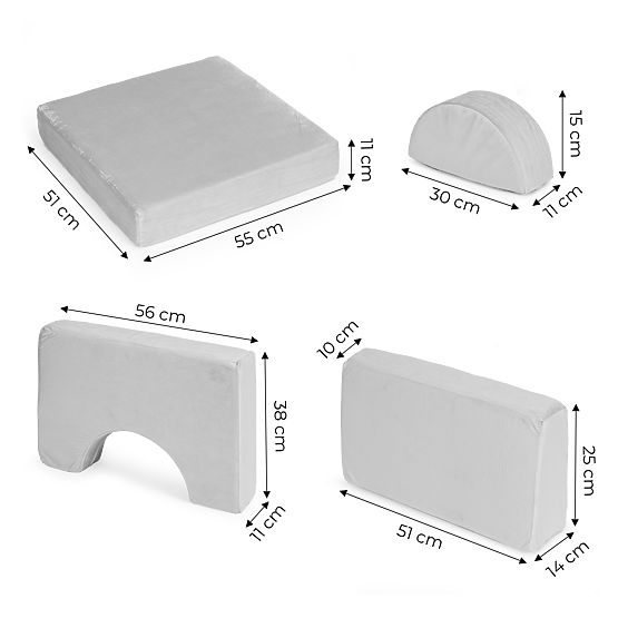 Fauteuil modulable pour enfants DIY 8 coussins souples pliables - gris ECOTOYS