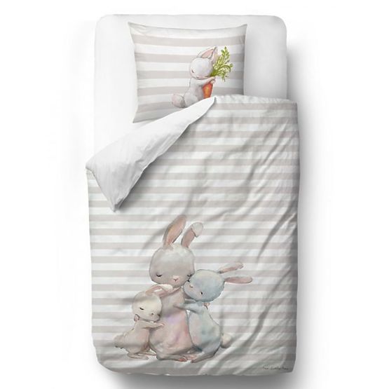 Monsieur. Little Fox Bedding Forest School - Lapins - 100 x 130 cm + 60 x 40 cm
