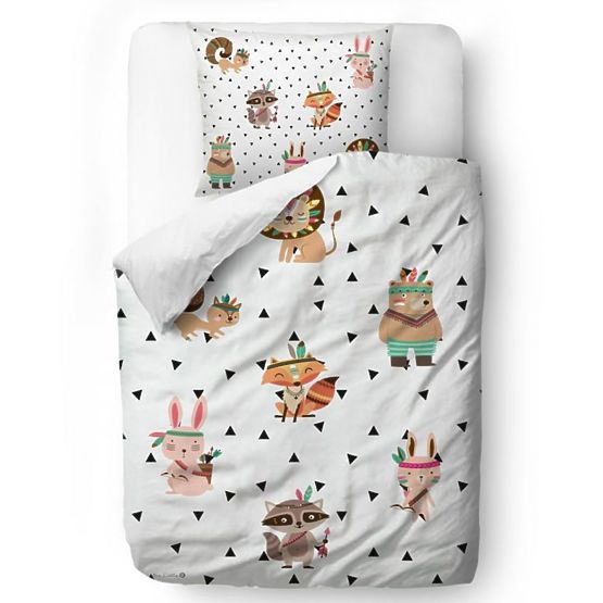 Monsieur. Little Fox Linge de lit Indiens - couverture: 135 x 200 cm oreiller: 60 x 50 cm