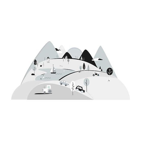 Sticker mural - Montagnes Grises