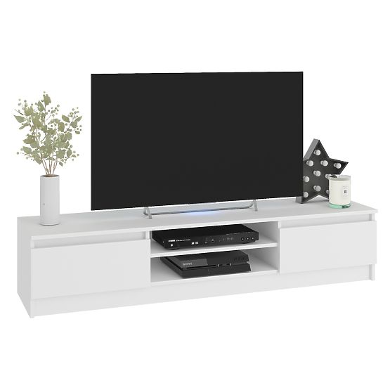 Mur de salon CLP - ensemble de meubles vitrine + meuble TV blanc