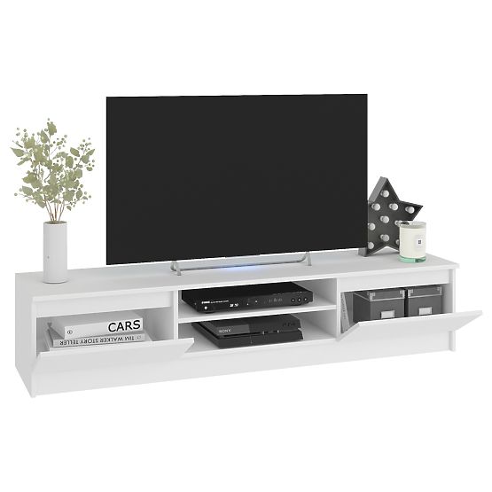 Mur de salon CLP - ensemble de meubles vitrine + meuble TV blanc