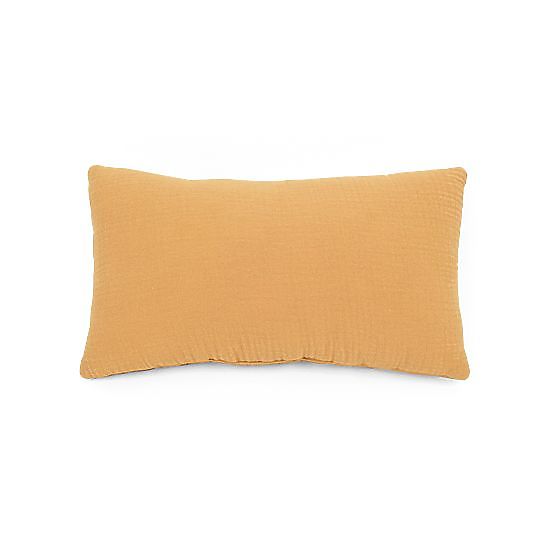 Coussin en mousseline Ourbaby 30x50 cm - moutarde