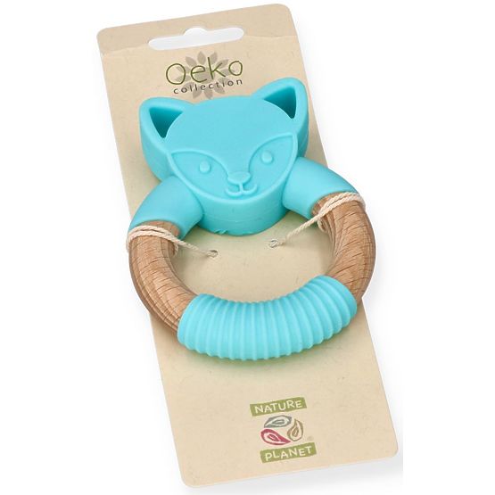 Nature Planet Anneau de dentition en silicone loup bleu