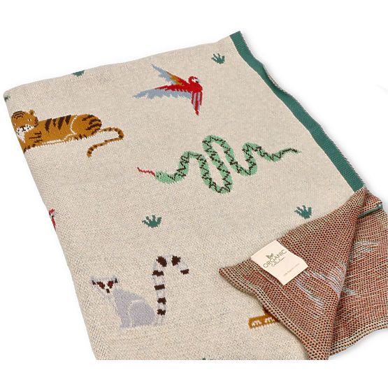 Nature Planet Couverture en coton biologique Animaux sauvages