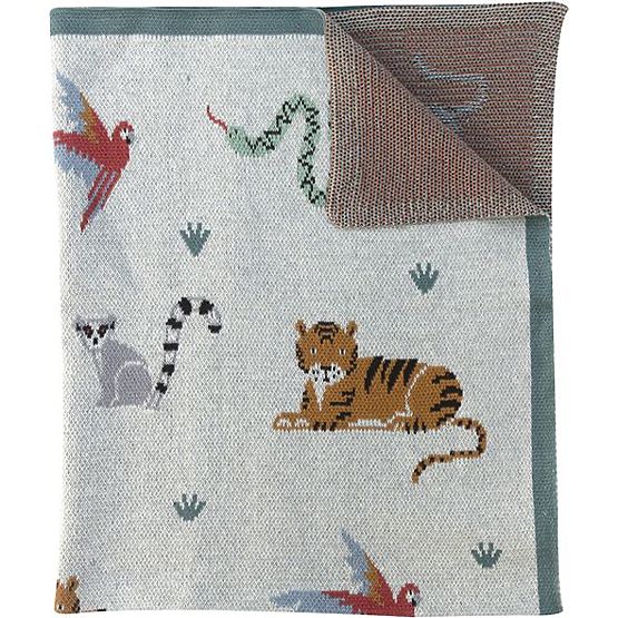Nature Planet Couverture en coton biologique Animaux sauvages