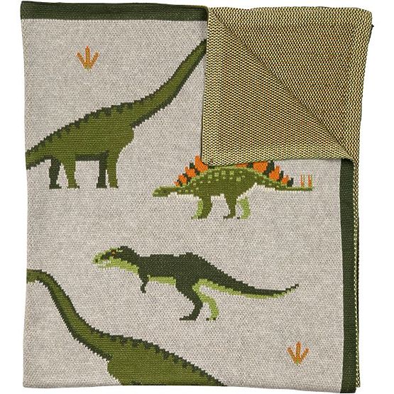 Nature Planet Couverture en coton biologique Dinosaures