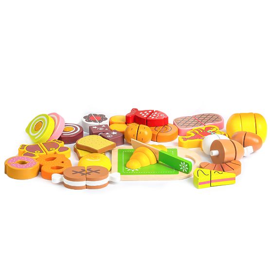 Nourriture en bois à découper 23 pièces ECOTOYS