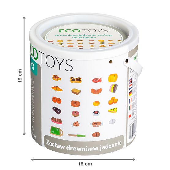Nourriture en bois à découper 23 pièces ECOTOYS