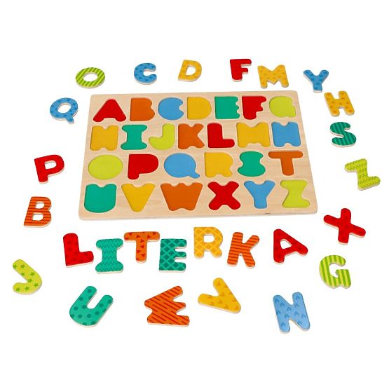 Nouveau puzzle en bois Alphabet - casse-tête avec lettres