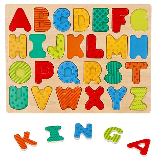 Nouveau puzzle en bois Alphabet - casse-tête avec lettres