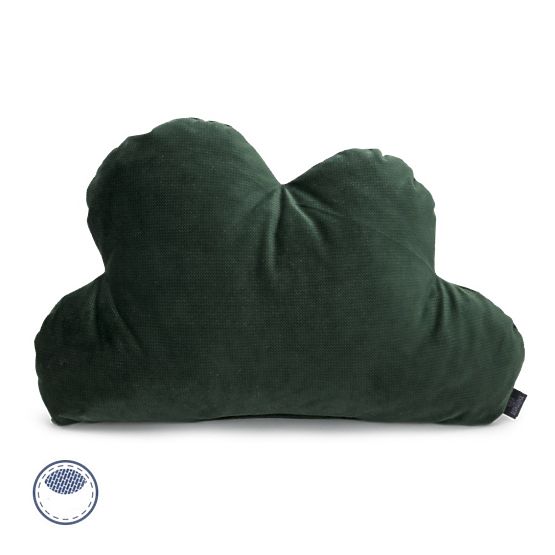 Oreiller nuage en velours Life in the woods - vert foncé