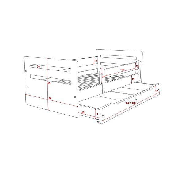 Lit pour enfant Ourbaby Tomi - bleu