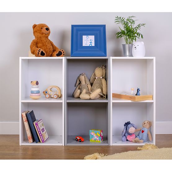 Ourbaby - Rangement enfant ouvert 3en1 - blanc-gris