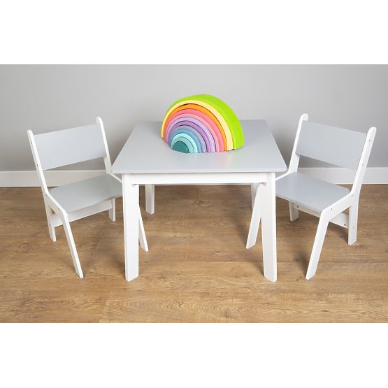 Ourbaby - Table enfant et chaises - gris-blanc
