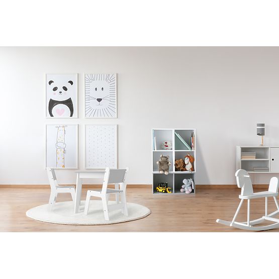 Ourbaby - Table enfant et chaises - gris-blanc