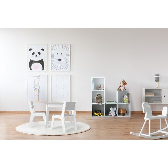 Ourbaby - Table enfant et chaises - gris-blanc