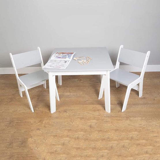 Ourbaby - Table enfant et chaises - gris-blanc