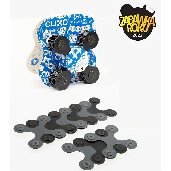 Pack Designer de construction magnétique Clixo, Noir