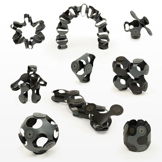 Pack Designer de construction magnétique Clixo, Noir