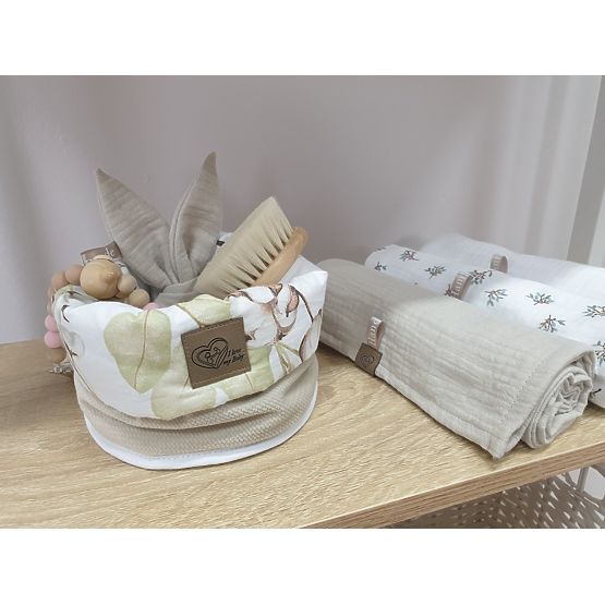 Panier à couches - Fleurs de coton