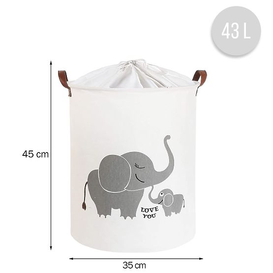 Panier à jouets - éléphants