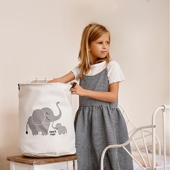 Panier à jouets - éléphants