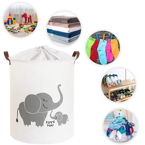 Panier à jouets - éléphants