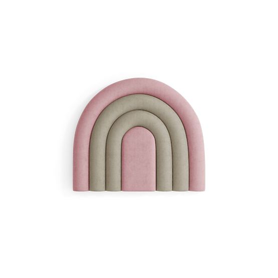 Panneau rembourré Arc-en-ciel - Rose poudré / beige