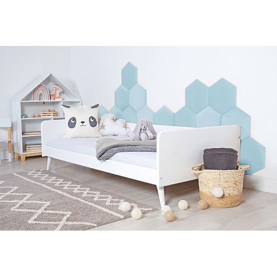 Panneau rembourré Hexagone - bleu bébé