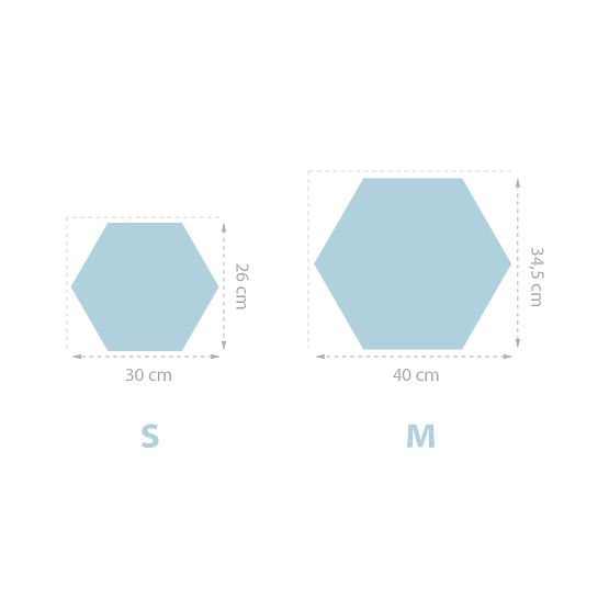 Panneau rembourré Hexagone - bleu bébé