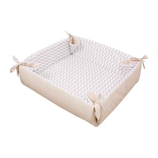 Parc/jeu couverture Zig-Zag crème