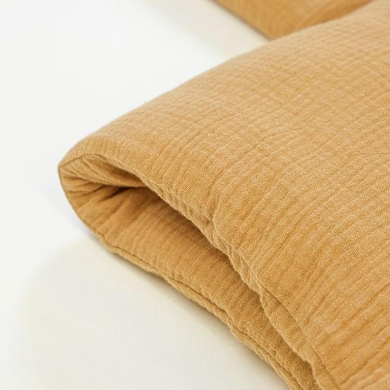 Parure de lit en mousseline Ourbaby 135x100 + 40x60 cm - moutarde