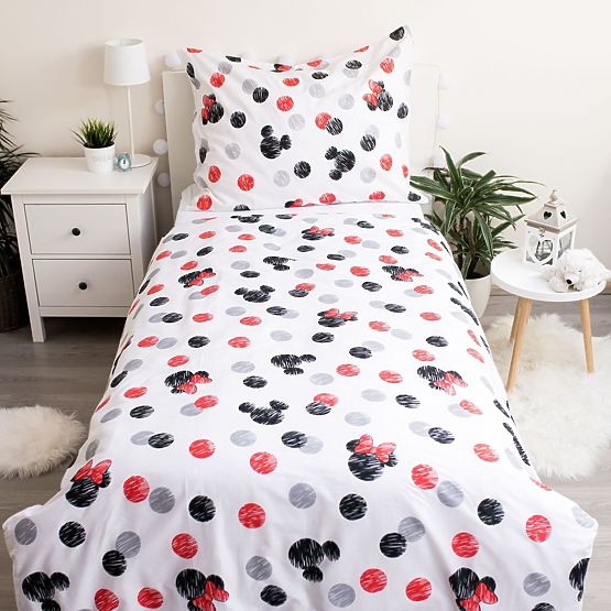 Parure de lit Mickey et Minnie 140 x 200 cm + 70 x 90 cm
