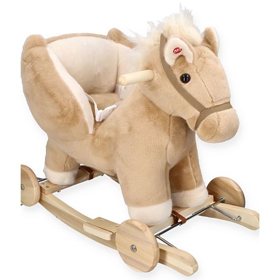 Pégase à Bascule Beige avec Siège et Roues