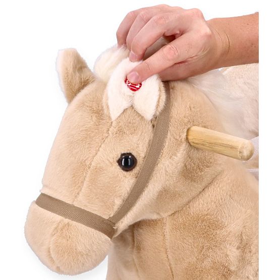 Pégase à Bascule Beige avec Siège et Roues