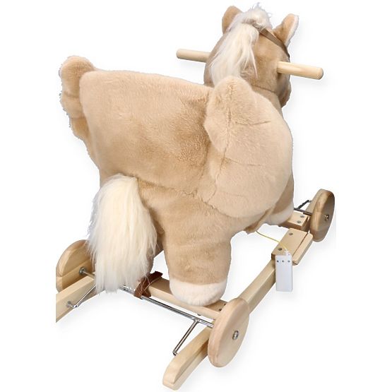Pégase à Bascule Beige avec Siège et Roues