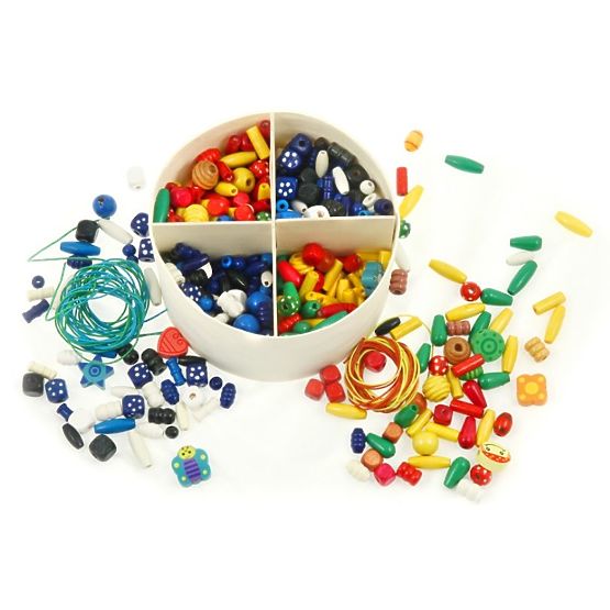 Perles en bois - grand ensemble