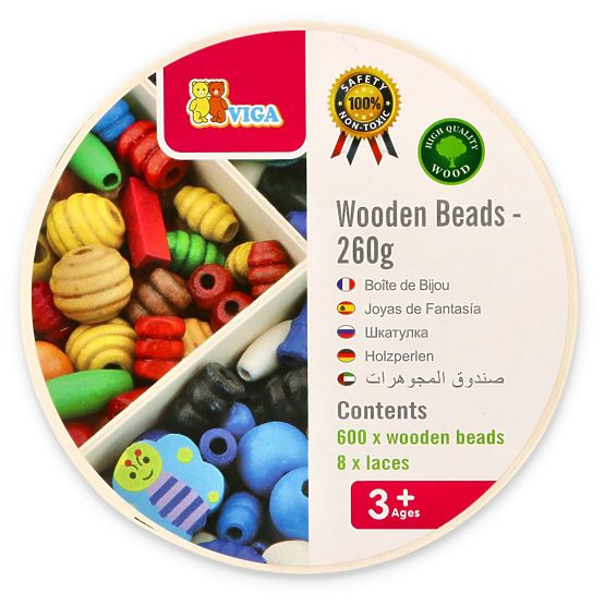 Perles en bois - grand ensemble