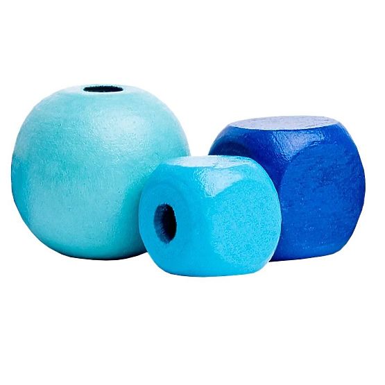 Perles en tube vert-bleu