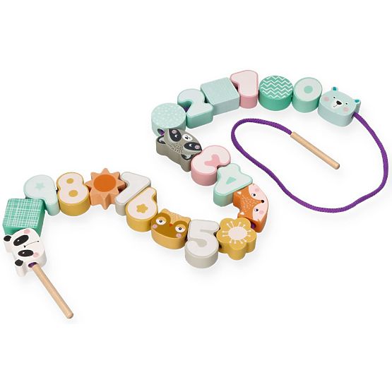 Perles à enfiler animaux pastel