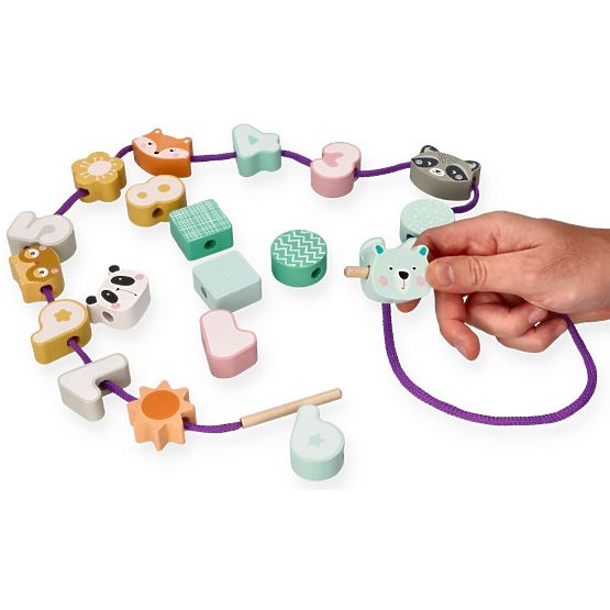 Perles à enfiler animaux pastel