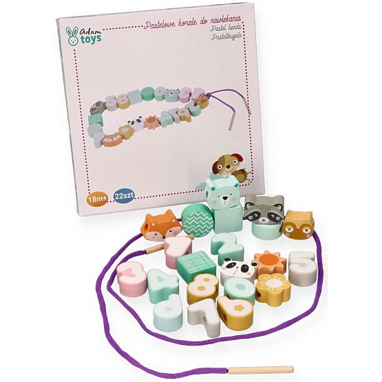 Perles à enfiler animaux pastel