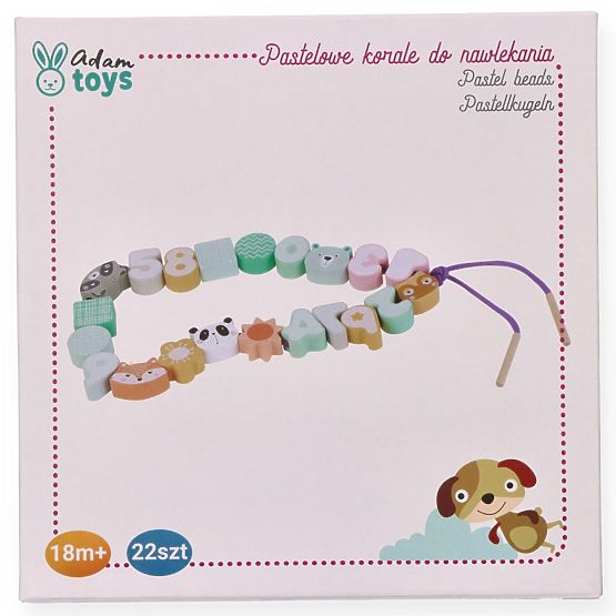 Perles à enfiler animaux pastel