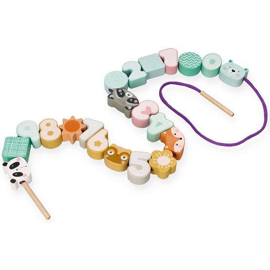 Perles à enfiler animaux pastel
