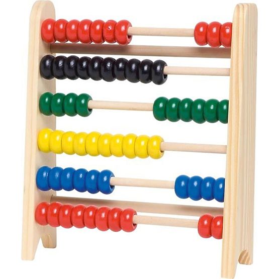 Petit boulier en bois avec perles colorées